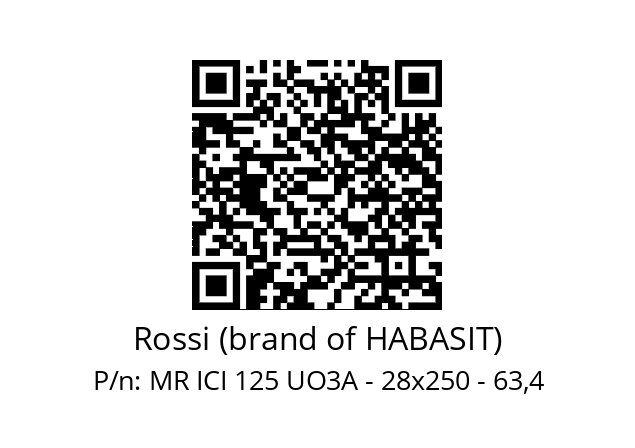   Rossi (brand of HABASIT) MR ICI 125 UO3A - 28x250 - 63,4