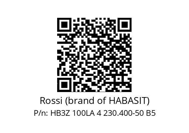   Rossi (brand of HABASIT) HB3Z 100LA 4 230.400-50 B5