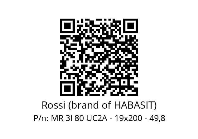   Rossi (brand of HABASIT) MR 3I 80 UC2A - 19x200 - 49,8