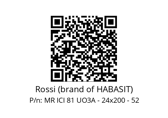   Rossi (brand of HABASIT) MR ICI 81 UO3A - 24x200 - 52