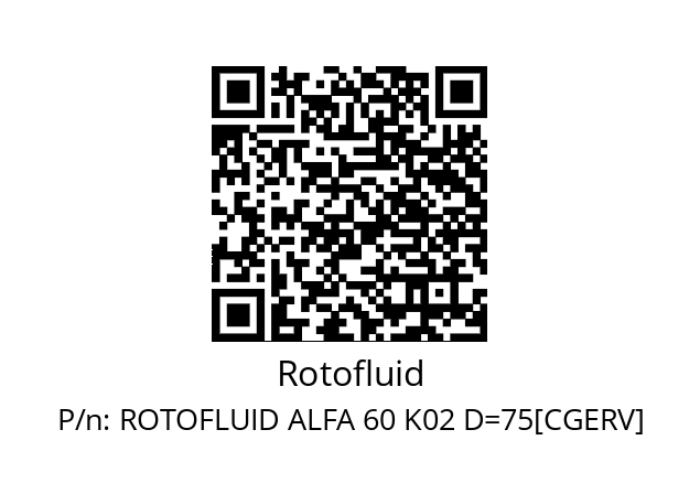   Rotofluid ROTOFLUID ALFA 60 K02 D=75[CGERV]