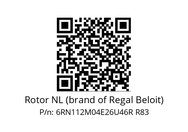   Rotor NL (brand of Regal Beloit) 6RN112M04E26U46R R83