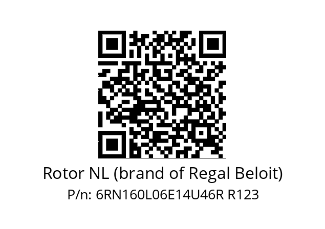   Rotor NL (brand of Regal Beloit) 6RN160L06E14U46R R123