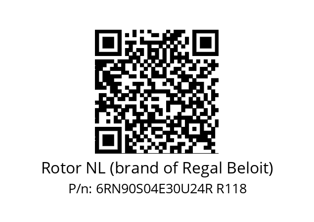   Rotor NL (brand of Regal Beloit) 6RN90S04E30U24R R118