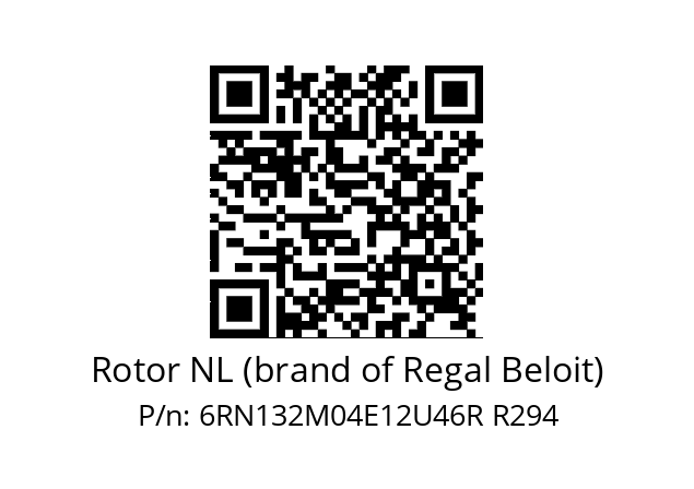   Rotor NL (brand of Regal Beloit) 6RN132M04E12U46R R294