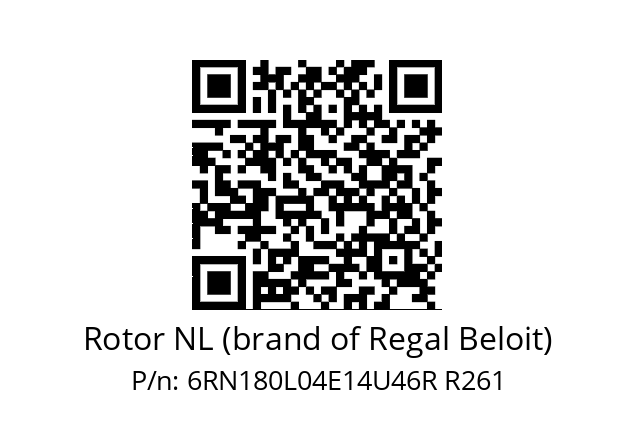   Rotor NL (brand of Regal Beloit) 6RN180L04E14U46R R261