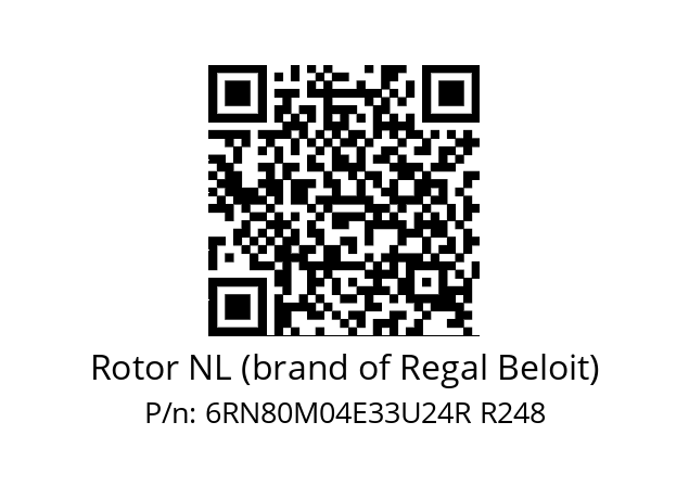   Rotor NL (brand of Regal Beloit) 6RN80M04E33U24R R248