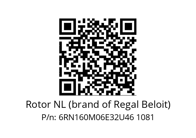   Rotor NL (brand of Regal Beloit) 6RN160M06E32U46 1081