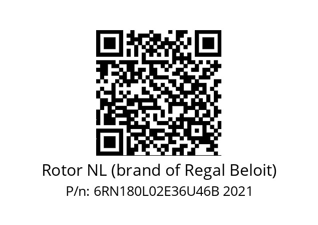   Rotor NL (brand of Regal Beloit) 6RN180L02E36U46B 2021