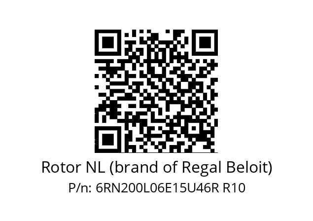   Rotor NL (brand of Regal Beloit) 6RN200L06E15U46R R10