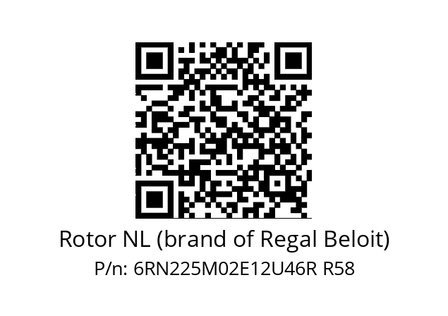   Rotor NL (brand of Regal Beloit) 6RN225M02E12U46R R58