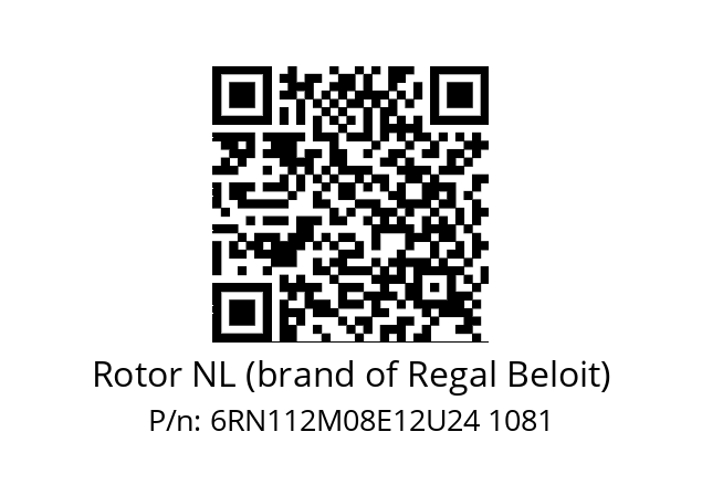   Rotor NL (brand of Regal Beloit) 6RN112M08E12U24 1081