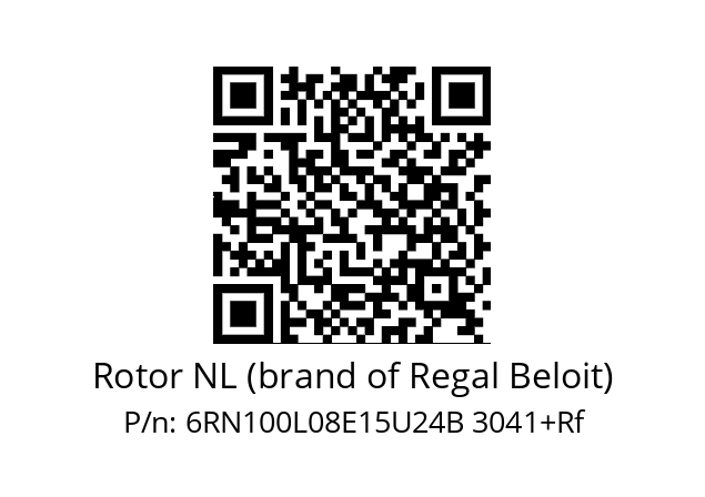   Rotor NL (brand of Regal Beloit) 6RN100L08E15U24B 3041+Rf