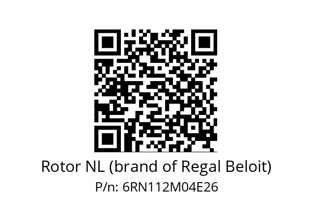   Rotor NL (brand of Regal Beloit) 6RN112M04E26