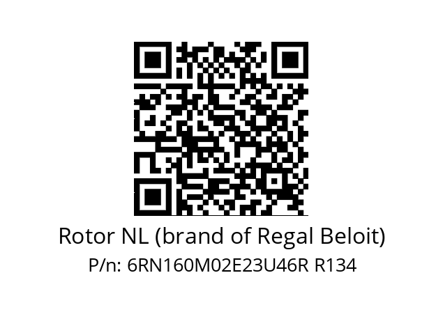   Rotor NL (brand of Regal Beloit) 6RN160M02E23U46R R134