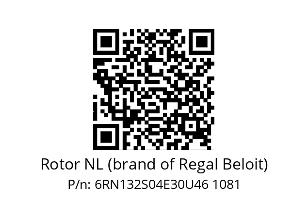   Rotor NL (brand of Regal Beloit) 6RN132S04E30U46 1081