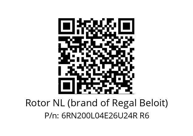   Rotor NL (brand of Regal Beloit) 6RN200L04E26U24R R6