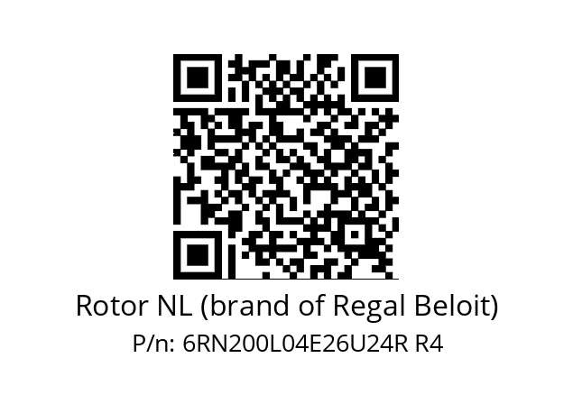   Rotor NL (brand of Regal Beloit) 6RN200L04E26U24R R4