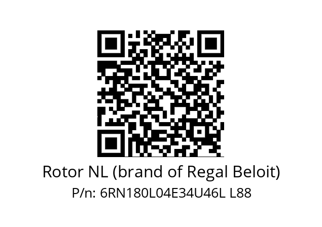   Rotor NL (brand of Regal Beloit) 6RN180L04E34U46L L88