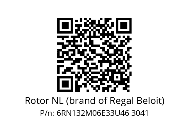   Rotor NL (brand of Regal Beloit) 6RN132M06E33U46 3041