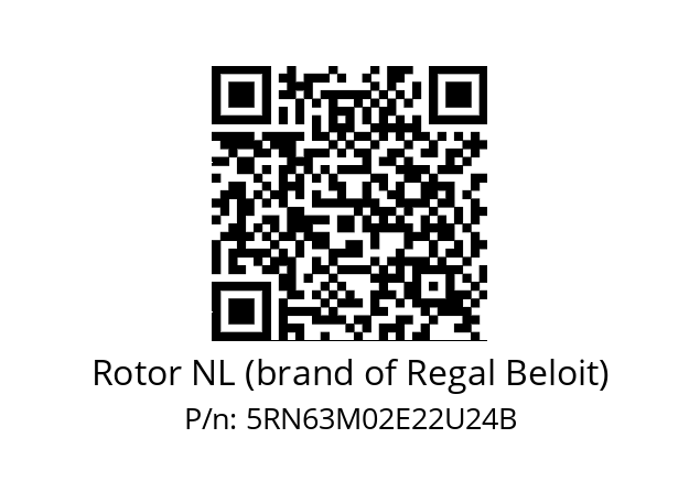   3641­A Rotor NL (brand of Regal Beloit) 5RN63M02E22U24B