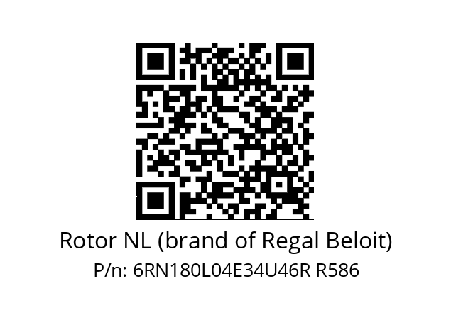   Rotor NL (brand of Regal Beloit) 6RN180L04E34U46R R586