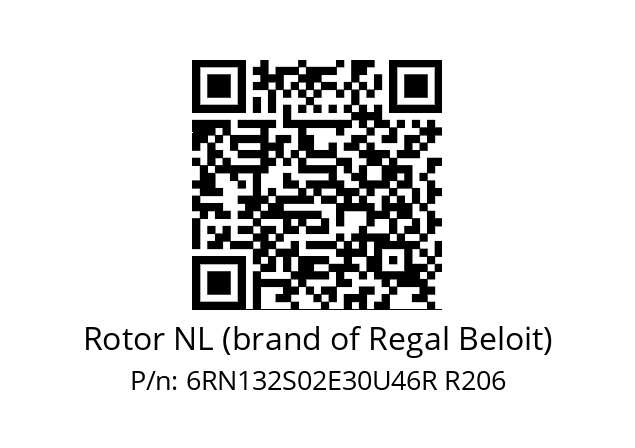   Rotor NL (brand of Regal Beloit) 6RN132S02E30U46R R206