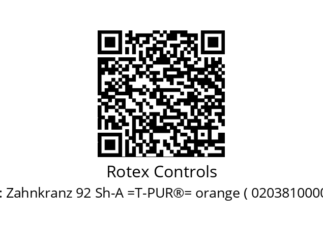   Rotex Controls Zahnkranz 92 Sh-A =T-PUR®= orange ( 020381000045)