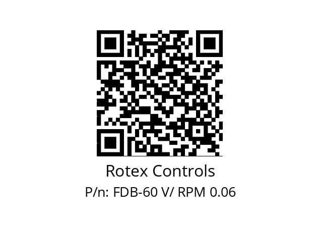   Rotex Controls FDB-60 V/ RPM 0.06