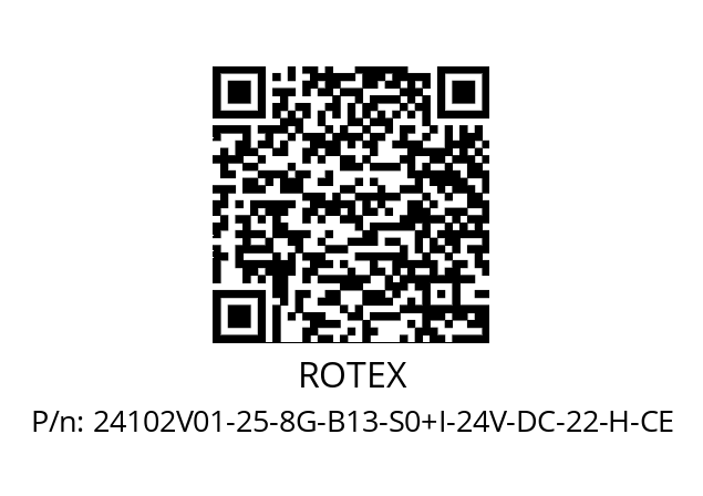   ROTEX 24102V01-25-8G-B13-S0+I-24V-DC-22-H-CE