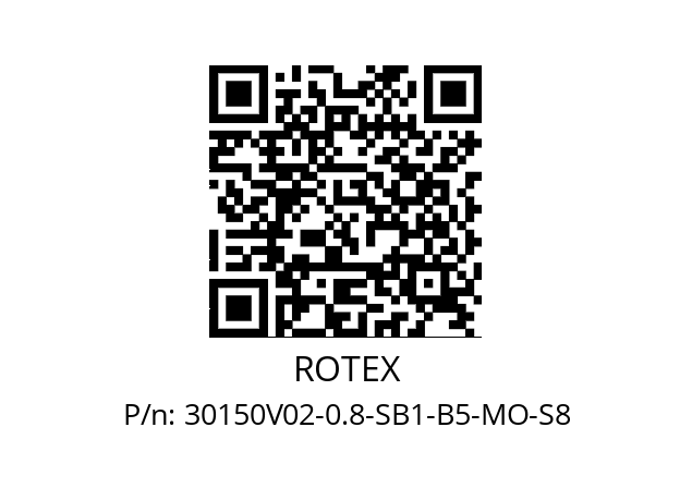   ROTEX 30150V02-0.8-SB1-B5-MO-S8