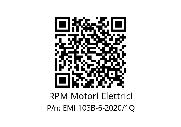   RPM Motori Elettrici EMI 103B-6-2020/1Q