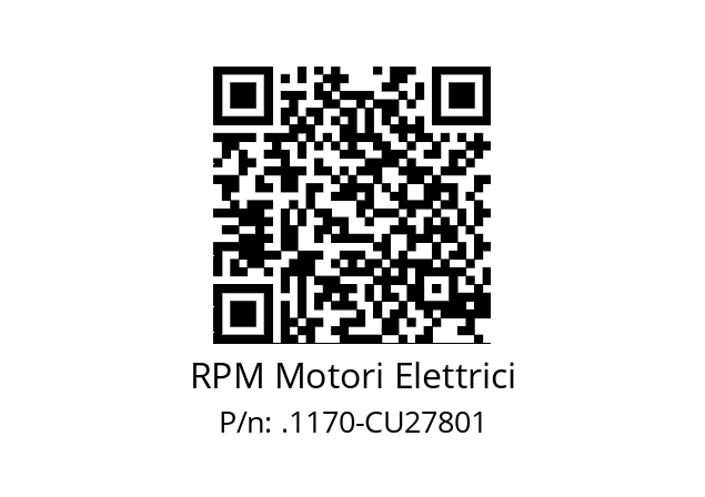   RPM Motori Elettrici .1170-CU27801