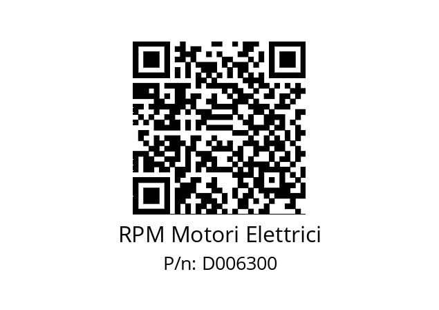   RPM Motori Elettrici D006300