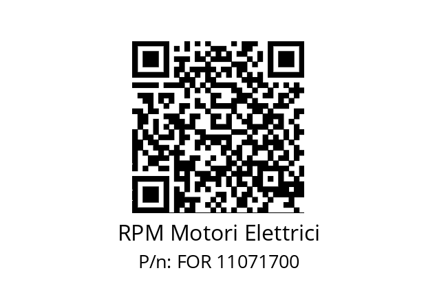   RPM Motori Elettrici FOR 11071700