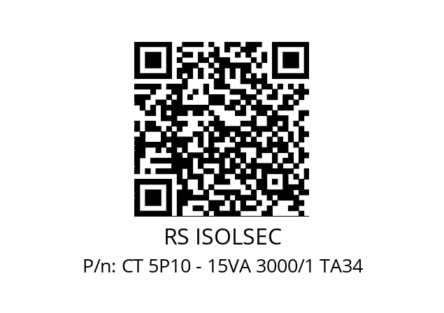   RS ISOLSEC CT 5P10 - 15VA 3000/1 TA34