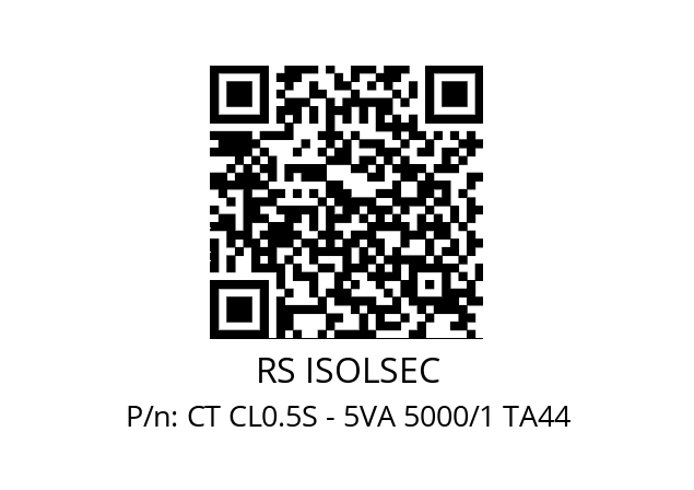   RS ISOLSEC CT CL0.5S - 5VA 5000/1 TA44