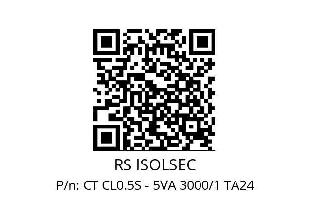   RS ISOLSEC CT CL0.5S - 5VA 3000/1 TA24