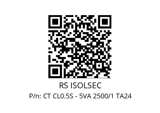   RS ISOLSEC CT CL0.5S - 5VA 2500/1 TA24