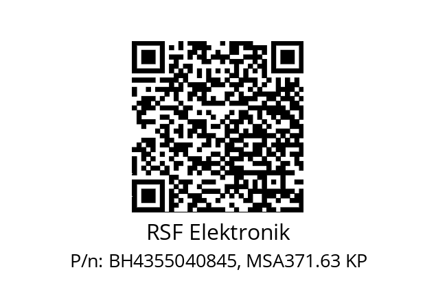   RSF Elektronik BH4355040845, MSA371.63 KP