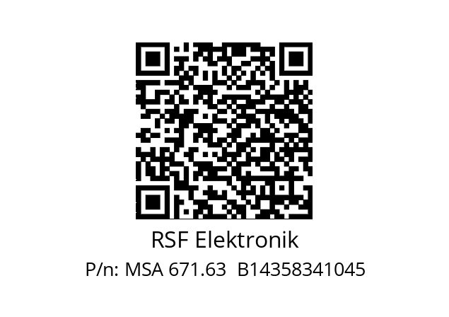   RSF Elektronik MSA 671.63  B14358341045