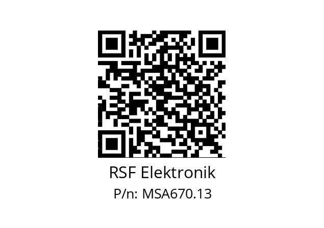   RSF Elektronik MSA670.13