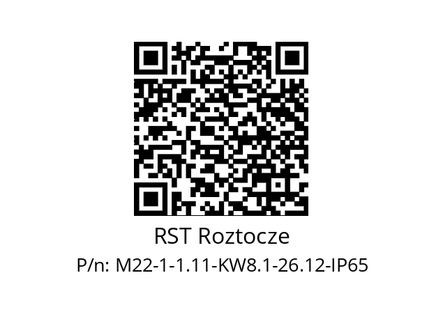  .1-26.12-IP65 RST Roztocze М22-1-1.11-KW8.1-26.12-IP65