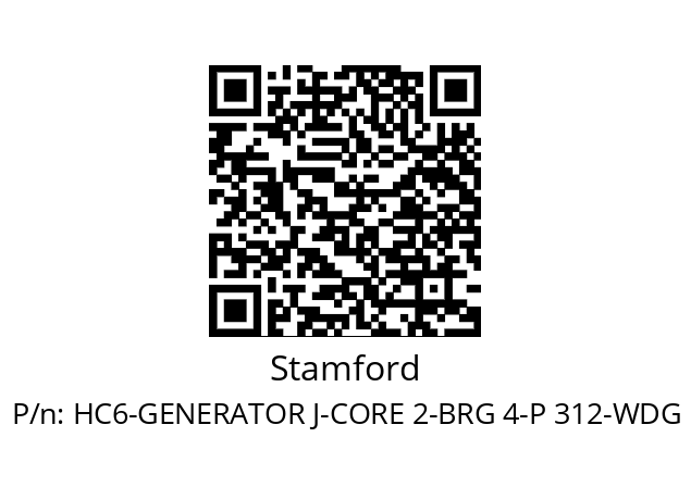   Stamford HC6-GENERATOR J-CORE 2-BRG 4-P 312-WDG