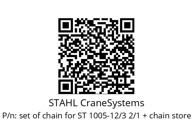   STAHL CraneSystems set of chain for ST 1005-12/3 2/1 + chain store