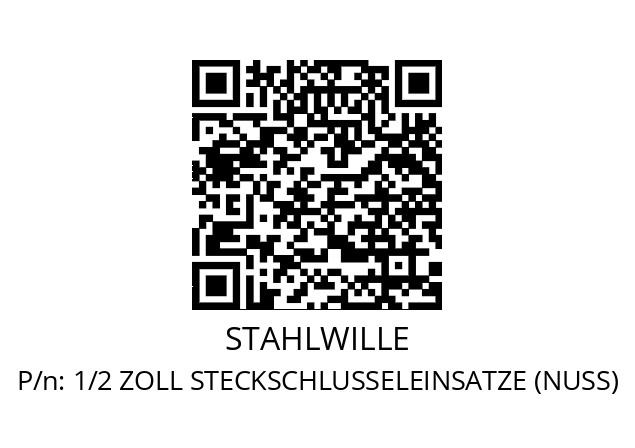   STAHLWILLE 1/2 ZOLL STECKSCHLUSSELEINSATZE (NUSS)