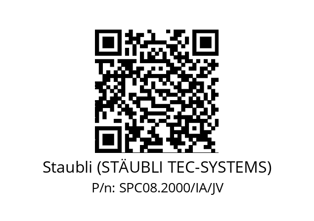   Staubli (STÄUBLI TEC-SYSTEMS) SPC08.2000/IA/JV