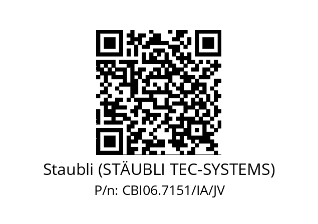   Staubli (STÄUBLI TEC-SYSTEMS) CBI06.7151/IA/JV