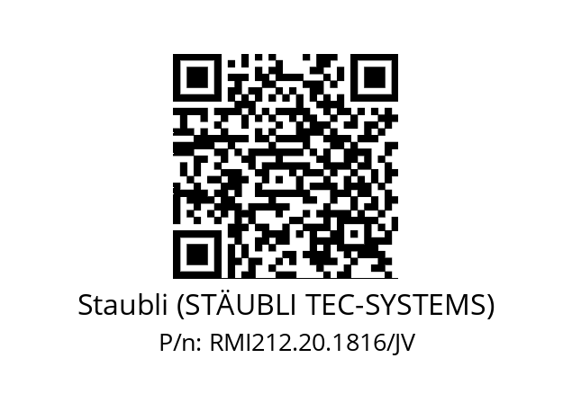   Staubli (STÄUBLI TEC-SYSTEMS) RMI212.20.1816/JV