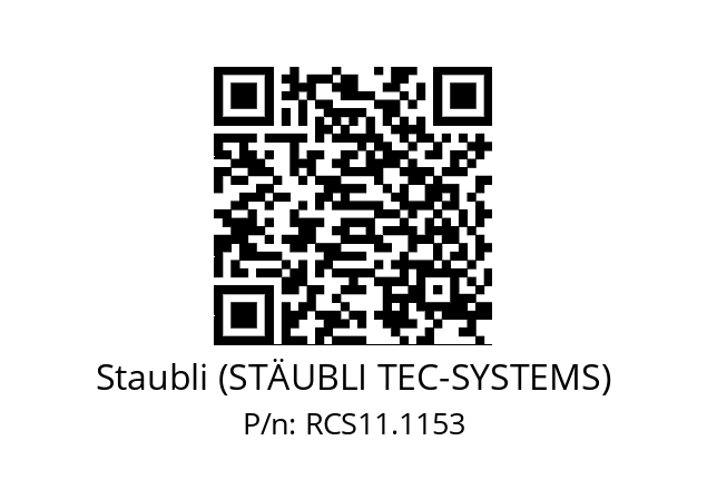   Staubli (STÄUBLI TEC-SYSTEMS) RCS11.1153